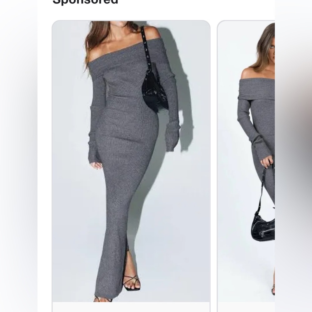 Princess Polly Phyllis Dress Gray, Small